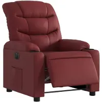 vidaXL Fauteuil verstelbaar elektrisch kunstleer wijnrood