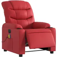 vidaXL Massagestoel verstelbaar elektrisch kunstleer rood
