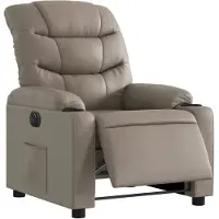 vidaXL Fauteuil verstelbaar elektrisch kunstleer cappuccinokleurig