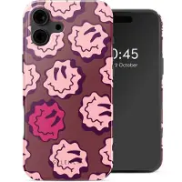 Selencia Vivid Backcover met MagSafe voor de Apple iPhone 16 - Wavy Smiley Pink