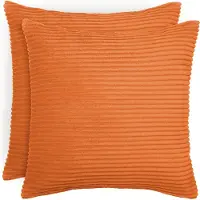 Blumtal Zachte Kussenhoes - Verstopte rits - Deco Kussen - corduroy: 60 x 60cm - Oranje - Set van 2