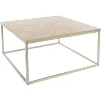 ML-Design Salontafel 80x40 cm visgraatmotief eiken look met stalen frame ML design
