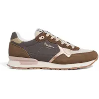 Pepe Jeans Sneakers laag 'BRIT MIXT W' lichtbeige / bruin / goud / grijs / wit