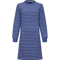 Pastunette Blauw gestreept badstof nachthemd | Maat 38