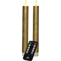 Anna's Collection Led dinerkaars 23 cm | Goud | Bewegende vlam | 2 stuks