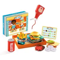 Djeco Speelgoed - Hout - Burgermenu - - OneSize - Speelgoedeten