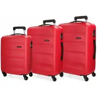 Joumma Bags Roll Roadunisex. 5849464 55-64-75 cm Flex Red Flex harde koffer set (OSFA), Rood, Casual, ABS/polycarbonaat