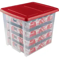 Sunware Nesta transparante opbergdoos voor kerstversiering 45 liter (64 kerstballen)