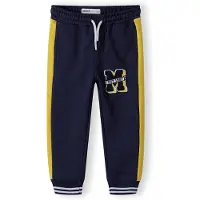 MINOTI Broek donkerblauw / geel / wit