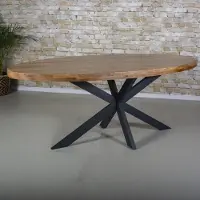 Gister&Vandaag Eettafel mangohout ovaal met onderstel 200x100cm