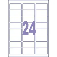 Kangaro etiket - inkjet/laser/kopieer - 63,5x33,9mm - 100 vel - 24 stickers per vel