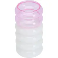 Design Letters Bubble Vaas & Kaarshouder 2-in-1 Roze - Kaarshouders Borosilicaatglas Pink - 10108004PINMILKWHI