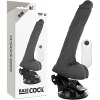 BaseCock | Realistic Vibrator Remote Control Black 19 Cm