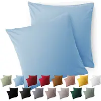 Blumtal Kussensloop Microvezel Kussenhoes 50 x 50 cm - Lichtblauw - Met Rits - Set van 2