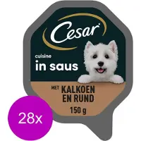 Cesar Alu Cuisine - Kalkoen&Rund - Hondenvoer - 28 x 150 g