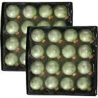 Othmar decorations Luxe kleine kerstballen - 32x st - 4 cm - groen - glas - ice finish