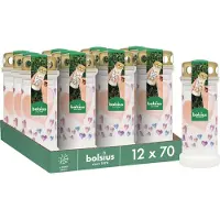 Bolsius - Herdenkingslicht - Wit met Ballonnen Print - 12 stuks - 70 branduren - 3 Dagen