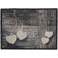 MD-ENTREE MD Entree - Deurmat - Schoonloopmat - Soft & Deco - Wood Hearts - 50 x 70 cm