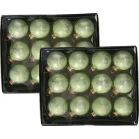 Othmar decorations Luxe kleine kerstballen - 24x st - 6 cm - groen - glas - ice finish