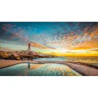 Karo-art Afbeelding op acrylglas - Peggy's cove vuurtoren zonsondergang