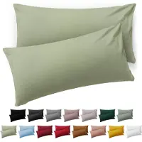 Blumtal Kussensloop Microvezel Kussenhoes 40 x 80 cm - Licht Olijfgroen - Set van 2