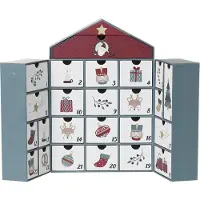 Vertbaudet Adventskalender huis van karton groen, bedrukt