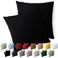 Blumtal Kussensloop Microvezel Kussenhoes 40 x 40 cm - Zwart - Met Rits - Set van 2