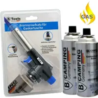 Synx Store TronicXL hand-onkruidbrander + 4 patronen butaangas - onkruidverdelger gasbrander, vlambrander, gas-onkruidbrander, vlamwerper met piëzo-ontsteking