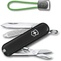 Victorinox Classic SD zakmes+lanyard - Dark Illusion/groen-7 functies