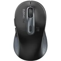 Promate Ken - Draadloze Muis - Ergonomisch Ontwerp - Dual-Mode Bluetooth en Receiver Plug - 1600 DPI - 150 Uur Werktijd - Voor Kantoor en Thuis - Hoge Precisie - Comfortabel Gebruik - Zwart