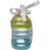 House Vitamin Xmas hanger macaroon green/blue glass 7x7x10,5cm