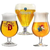 La Chouffe Duvel Bierglas 33cl + Affligem bierglas 30cl + 33cl Bierglas (Bierglazen Cadeau Pakket) Mancave