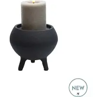 Vase the World Kandelaar Luro | Small | rough black - mat zwart | Ø12 x H14 cm