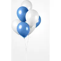 We Fiesta 10 Ballonnen 12" Wit / Blauw - Versiering Feestdecoratie Decoratie Verjaardag Jubileum Thema Feest Ballon