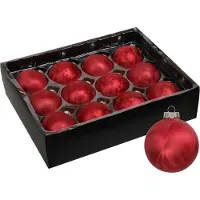 Othmar decorations Luxe kleine kerstballen - 24x st - 6 cm - rood - glas - ice finish