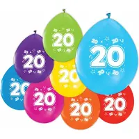 We Fiesta 24 Ballonnen 12″ 2 Zijdig bedrukt 20 jaar - Versiering Slinger Feestdecoratie Decoratie Verjaardag Jubileum Ballon Feest