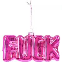 House Vitamin Ornament xmas hanger fuck pink glass 4,5x3,5x7,5cm