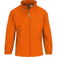 B&C Regenkleding voor jongens/meisjes oranje - Sirocco windjas/regenjas
