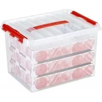 Sunware kerst opbergbox - 3x - 22L - kunststof - 40 x 30 x 26 cm - voor 60 kerstballen