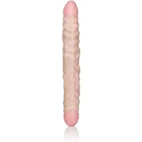Calexotics Geaderde Dubbele Dildo - beige