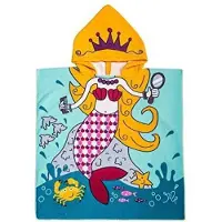ECarla Strandlaken Zeemeermin - Lichtblauw - Badponcho - Badcape - Kinderdoek - Omslagdoek kinderen - Handdoek - Beach cape
