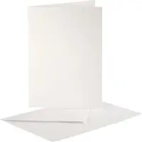 Packlinq Parelmoer kaarten en enveloppen, afmeting kaart 10,5x15 cm crème, 10 set