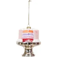 House Vitamin Xmas hanger pie glass pink 9x11cm