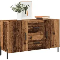 vidaXL Dressoir 100x36x60 cm bewerkt hout oud houtkleurig