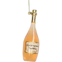 HD Collection Ornament kerstbal Champagnefles Glas Helder 14 cm