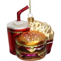 HD Collection Ornament Fast Food Menu Glas Multi 10.7cm