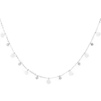 Yehwang Minimalistische ketting met hartjes en diamantjes - - Ketting - 40 + 5 cm - Stainless Steel (verkleurt niet!) - Zilver - Kerst - Kerst cadeau - Cadeau - Moederdag