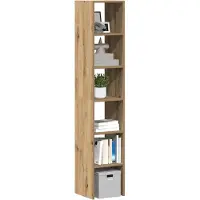 vidaXL - Boekenkasten - 2 - st - 30x30x80 - cm - bewerkt - hout - artisanaal - eiken