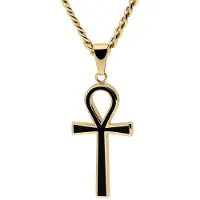 Lucleon Goudkleurige Ketting met Ankh-hanger