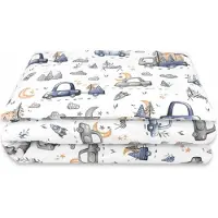 Zavelo Dekbedset met Print Cars Blauw 135x100 cm + Kussen 40x60 cm